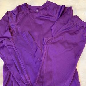 Lands End purple thermals sz 7-8 top, 6x-7 pants
